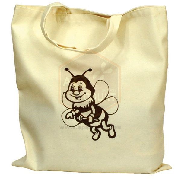 Skladacia taška ekologická s potlačou včely, svetlá