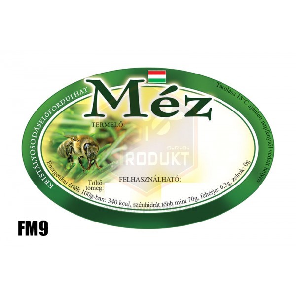 Samolepiace etikety oválne maďarské, 100 ks - vzor FM09