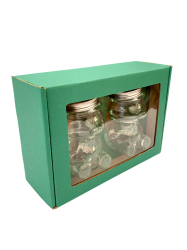 Dekoran papierov balenie na 2 sklenen pohre MACKO22 - zelen - 3