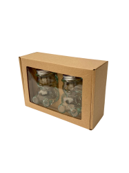 Dekoran papierov balenie na 2 sklenen pohre MACKO22 - natural