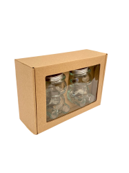 Dekoran papierov balenie na 2 sklenen pohre MACKO22 - natural - 2
