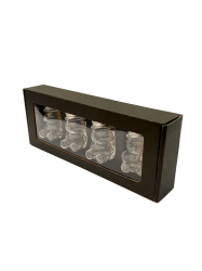 Dekoran papierov balenie na 4 sklenen pohre MACKO5 - ierne