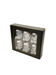 Dekoran papierov balenie na 6 sklenench pohrov MACKO5 - ierne