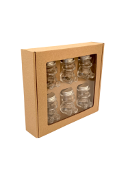 Dekoran papierov balenie na 6 sklenench pohrov MACKO5 - natural - 2