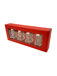 Dekoran papierov balenie na 4 sklenen pohre MACKO5 - erven