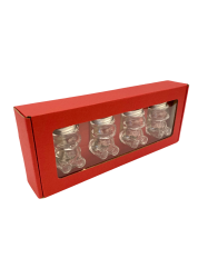 Dekoran papierov balenie na 4 sklenen pohre MACKO5 - erven - 2