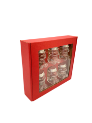 Dekoran papierov balenie na 6 sklenench pohrov MACKO5 - erven - 2